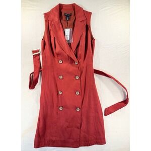 NWT!!! White House Black Market Sleeveless Trench  Dress in Cinnamon Red Size 00